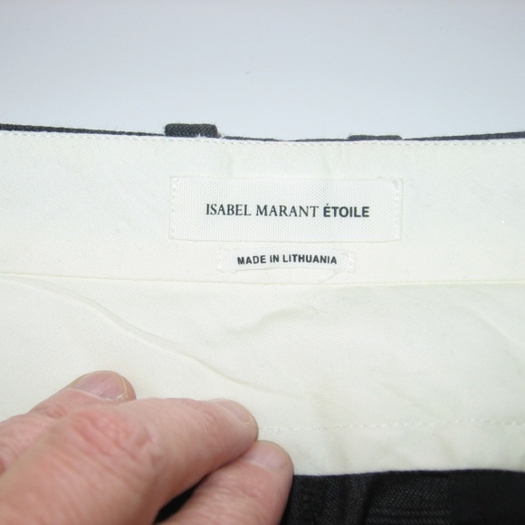 ISABEL MARANT ETOILE Gray Checked Wool Pants "38" - Picture 7 of 7